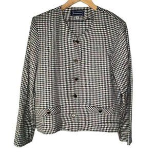 Vintage 80’s ladies reflections confetti houndstooth jacket size 10 made in USA